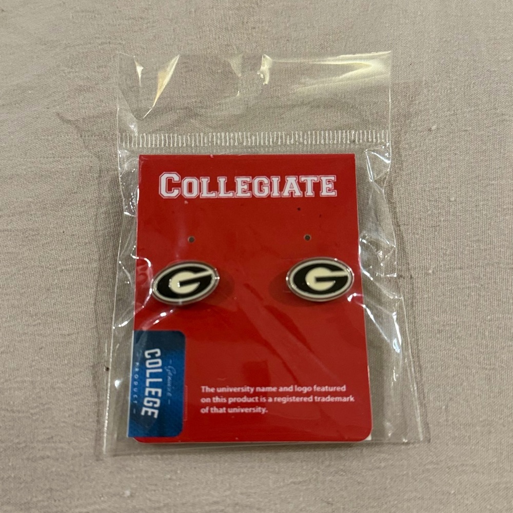 Georgia Bulldog Sterling Silver Stud Earrings